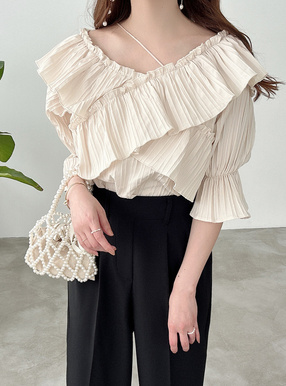 2wayクロスラッフルブラウス[nk20] | レディースファッション通販の