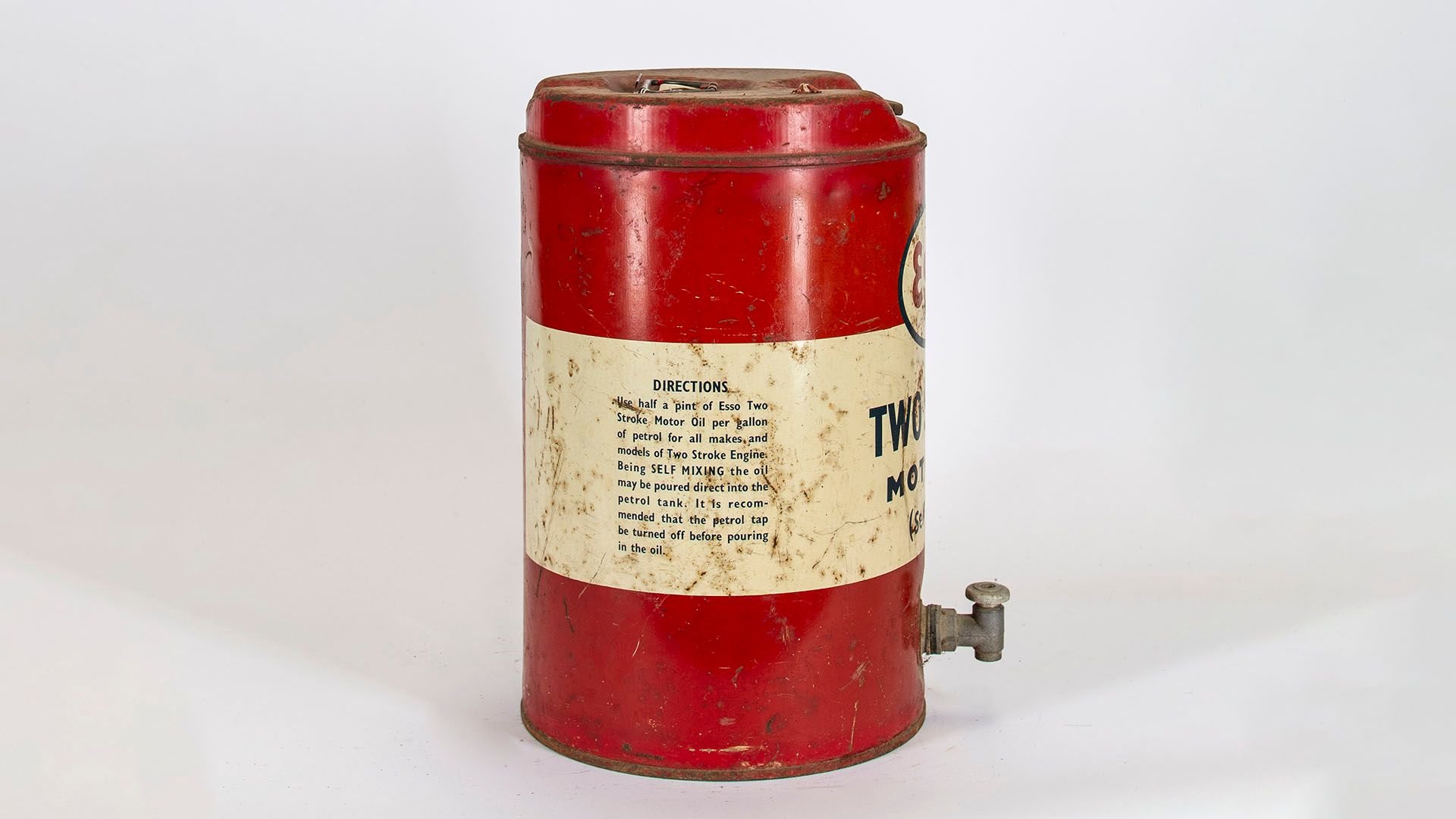 アメリカ雑貨 Esso オイルドラム 120ポンド 小さいドラム缶 Esso Two