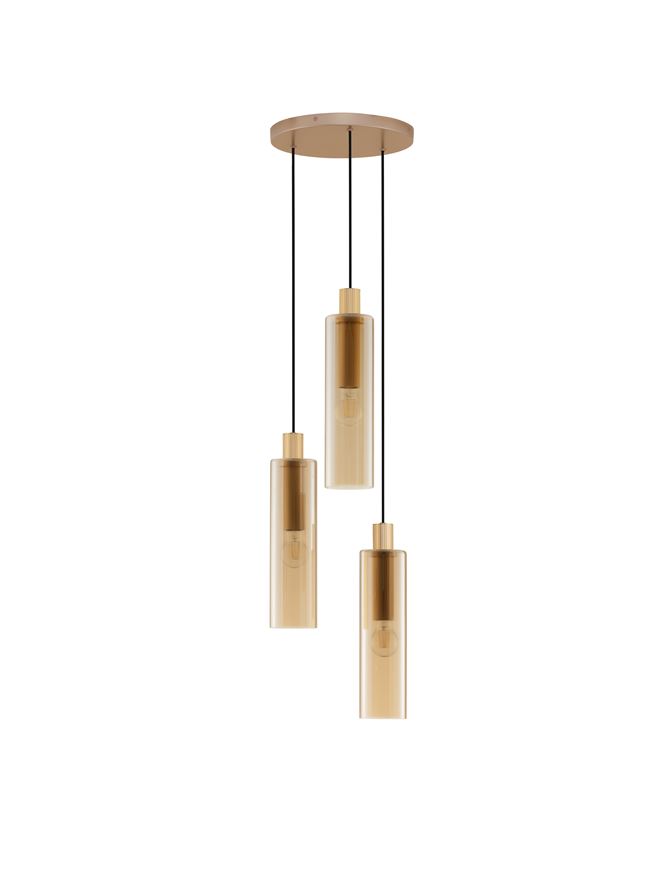 Nova Luce | Suspension - ZOELLA - Gold Steel & Amber Glass