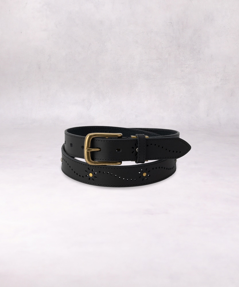 30ストーンパンチングベルト(ONE SIZE ブラウン): ファッション雑貨