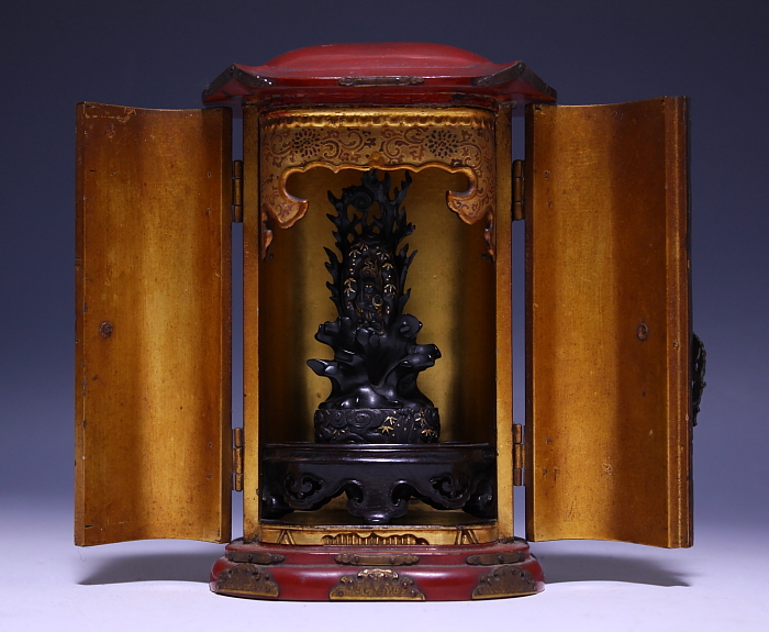 希少】不動明王 仏像 厨子 室町時代 希少】不動明王 仏像 厨子 室町