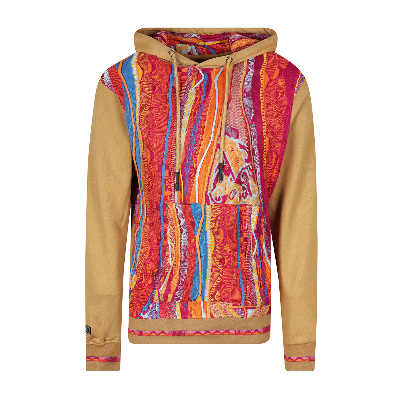 New -COOGI Sweater Pieced Hoody in Khaki