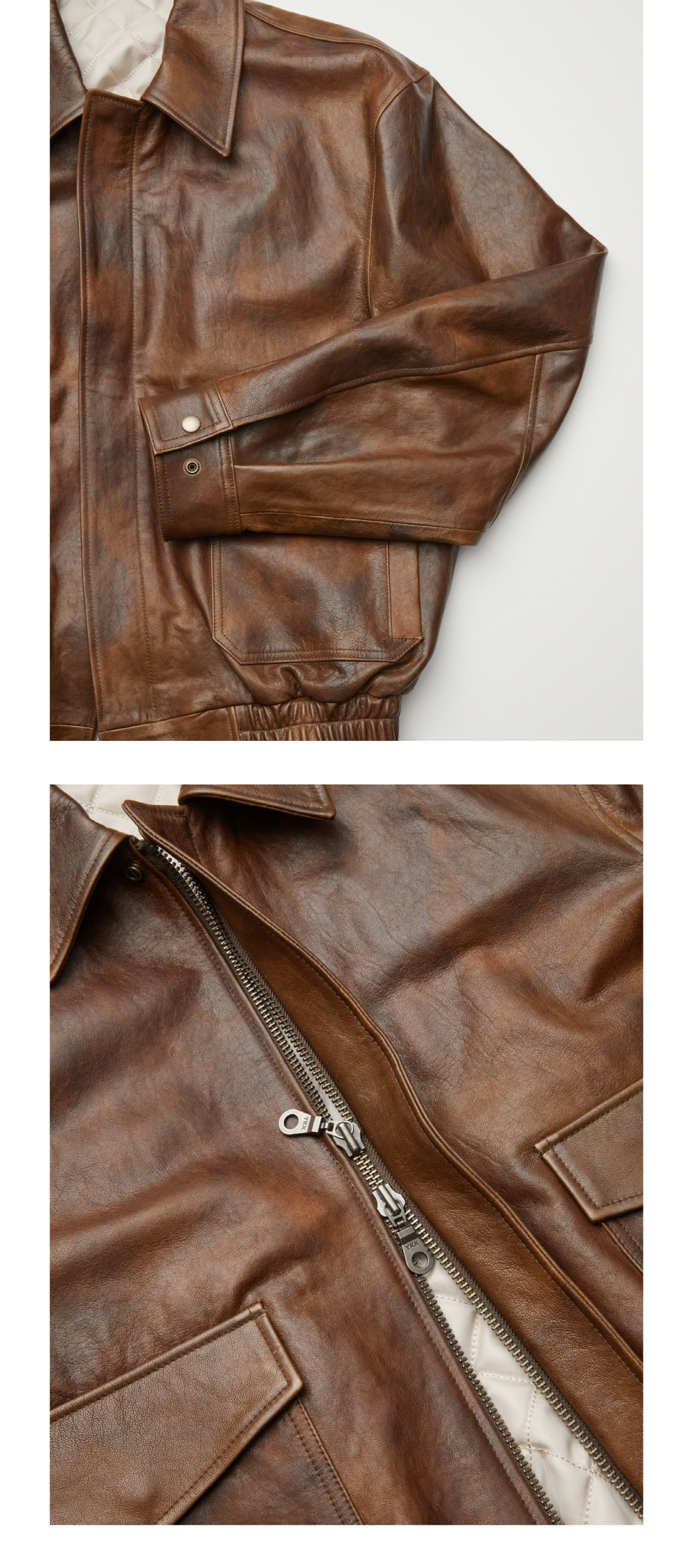 MUSINSA | COOR Vegetable Leather A-2 Jacket (Brown)