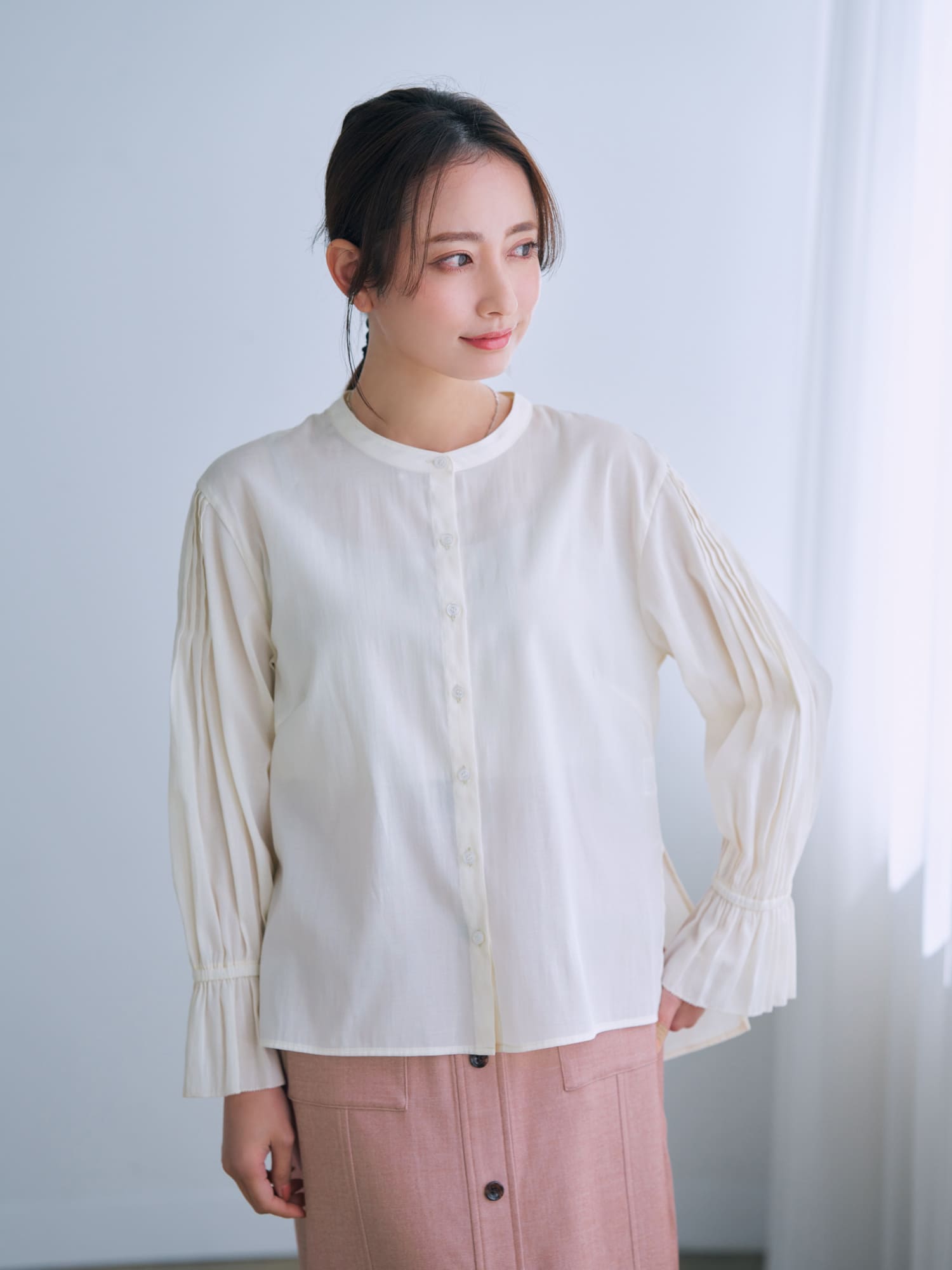 ピンタックスリーブブラウス | 小柄・低身長女性向けファッション通販