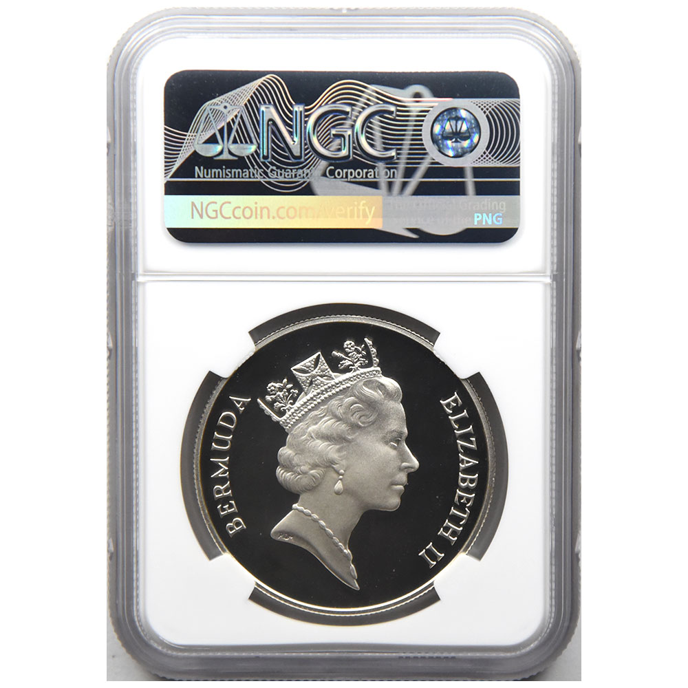 バミューダ 1987 エリザベス2世 1ドル 銀貨 NGC PF 69 ULTRA CAMEO