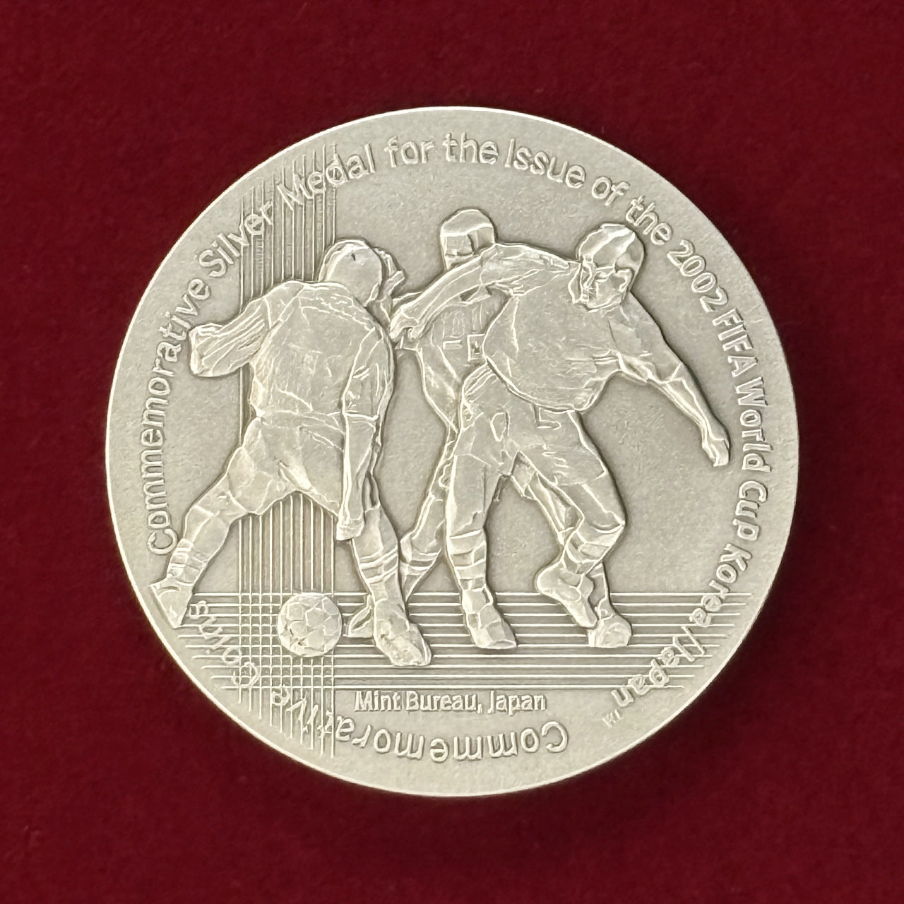 日本】2002 FIFAワールドカップ記念貨幣発行記念 純銀メダル 平成14