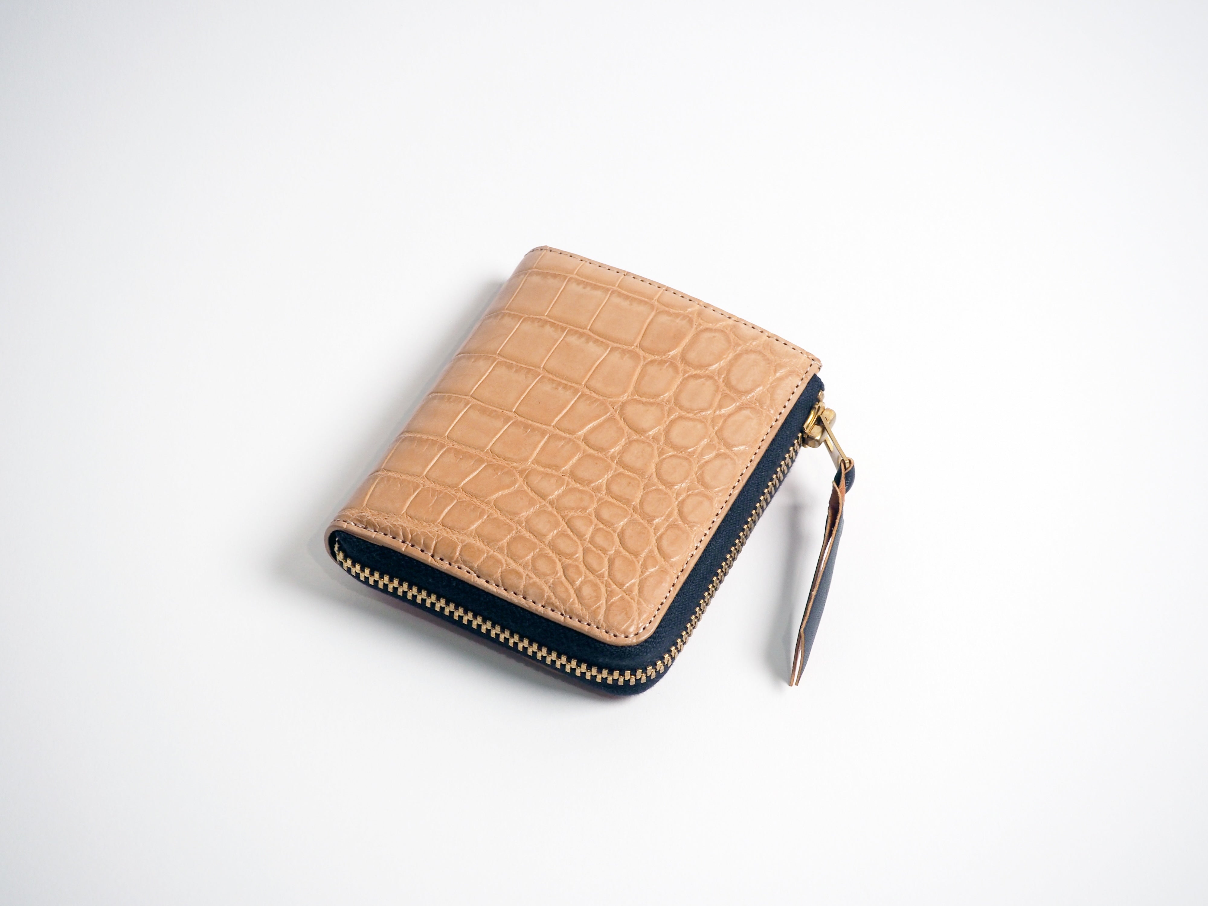 池田工芸 × Lightning「ヌメ革」クロコダイル L字ファスナーウォレット