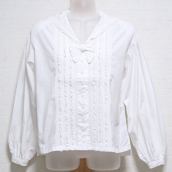 白ピコフリルセーラーブラウス - ピンクハウス通販｜リサイクル