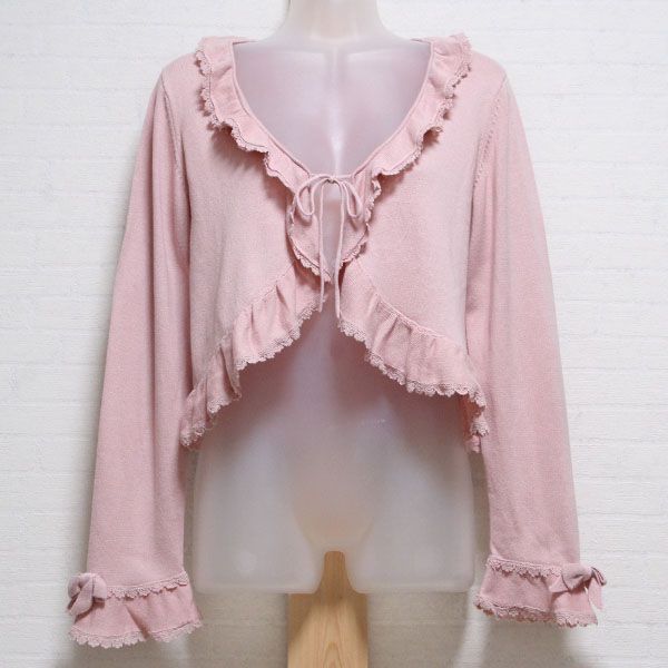 ピンクレース使いフリルカーディガン - ピンクハウス通販｜リサイクル