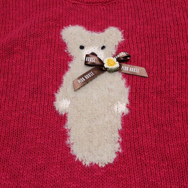 赤系雛菊テディ編込みセーター - ピンクハウス通販｜リサイクル