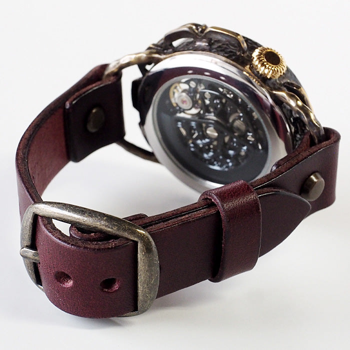KINO（キノ） 手作り腕時計 自動巻き 裏スケルトン キノパンクブラック
