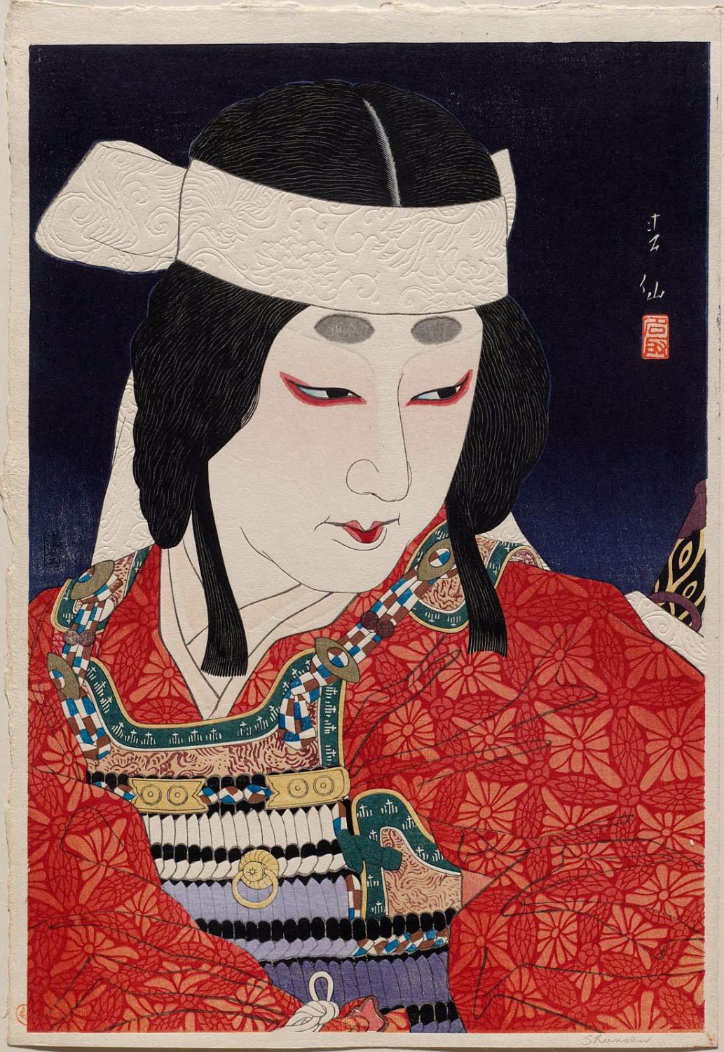 名取春仙による浮世絵「Actor Nakamura Shikaku as Shizuka no Mae」