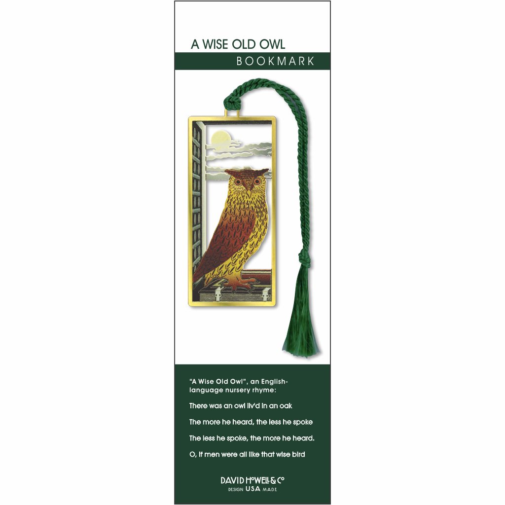 A Wise Old Owl Metal Bookmark – David Howell & Company