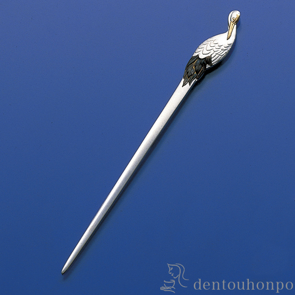 送料無料】 銀製 楊枝 鶴 / おしゃれ 茶道具 菓子切り 高級 和菓子