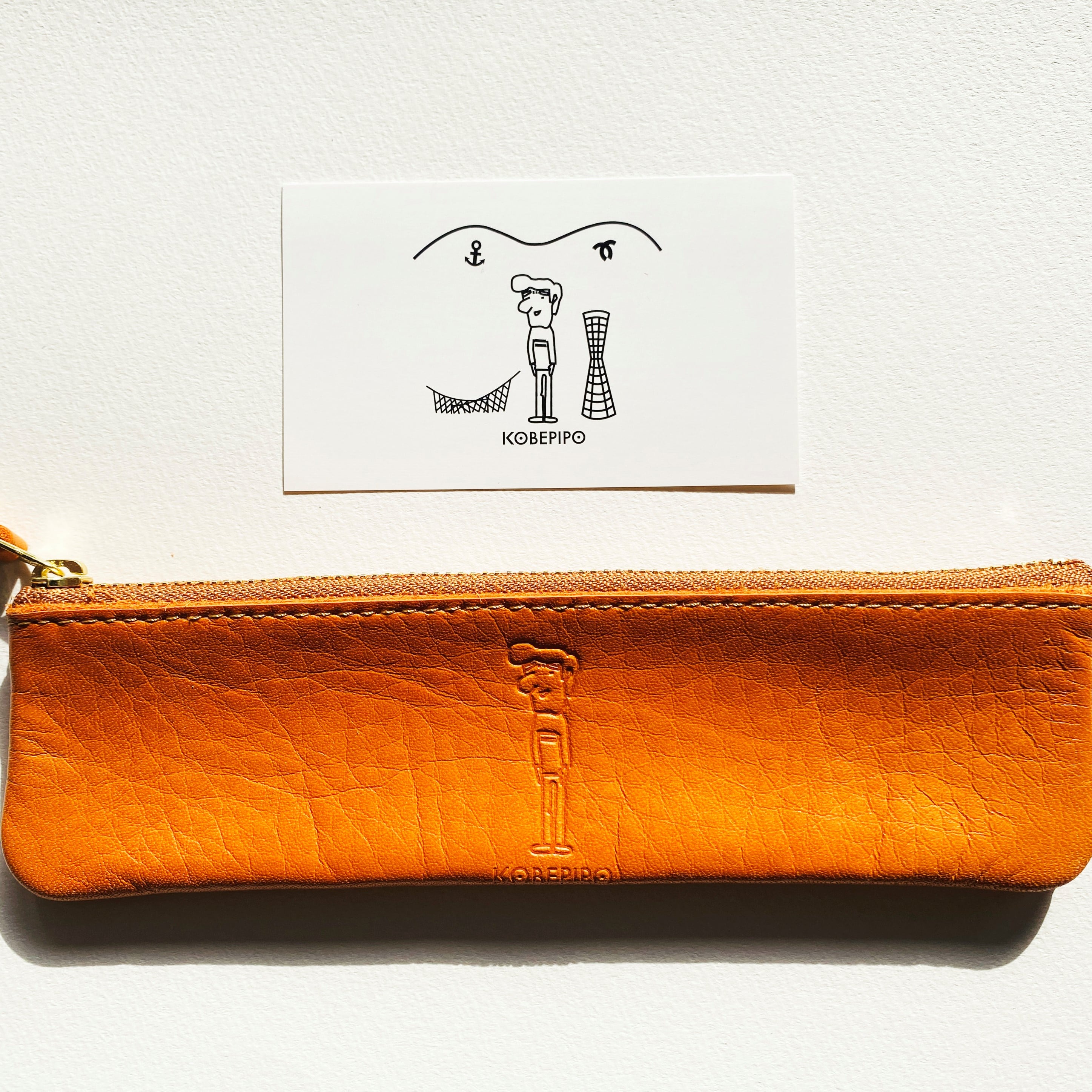コベピポ（R）レザーペンケース【国産牛革】 オレンジ(オレンジ): 近畿