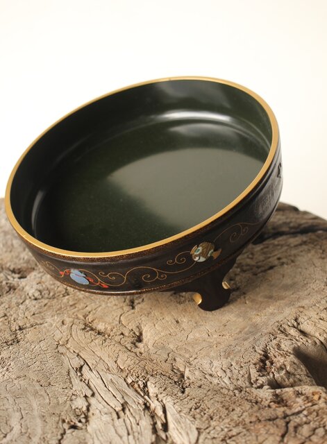 安藤七宝 安藤重兵衛作か 安藤氏謹製共箱 宝尽盆 Y038｜骨董店 のびる