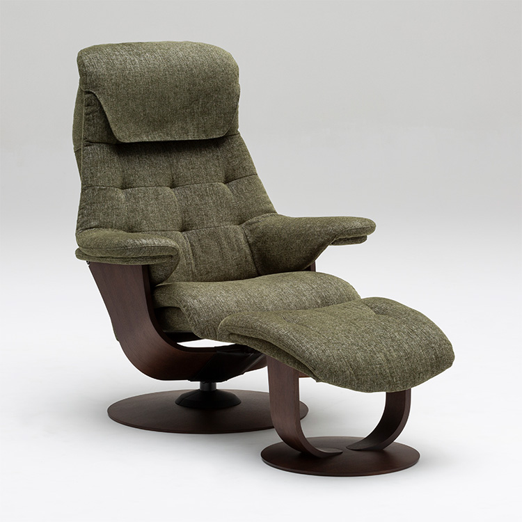 期間限定】リクライニングチェア(M) RU7200 スパイスグリーン モカ