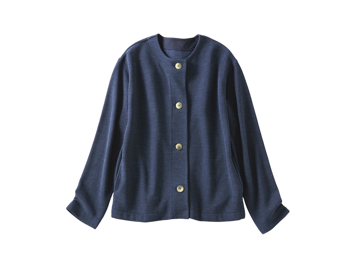 やわらかノーカラージャケット【広告商品】(02_M 69_ダークネイビー