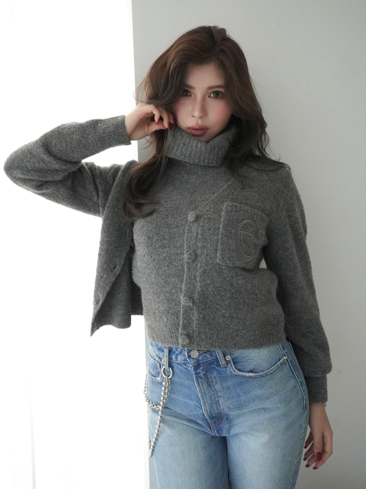 ブークレニットカーディガン