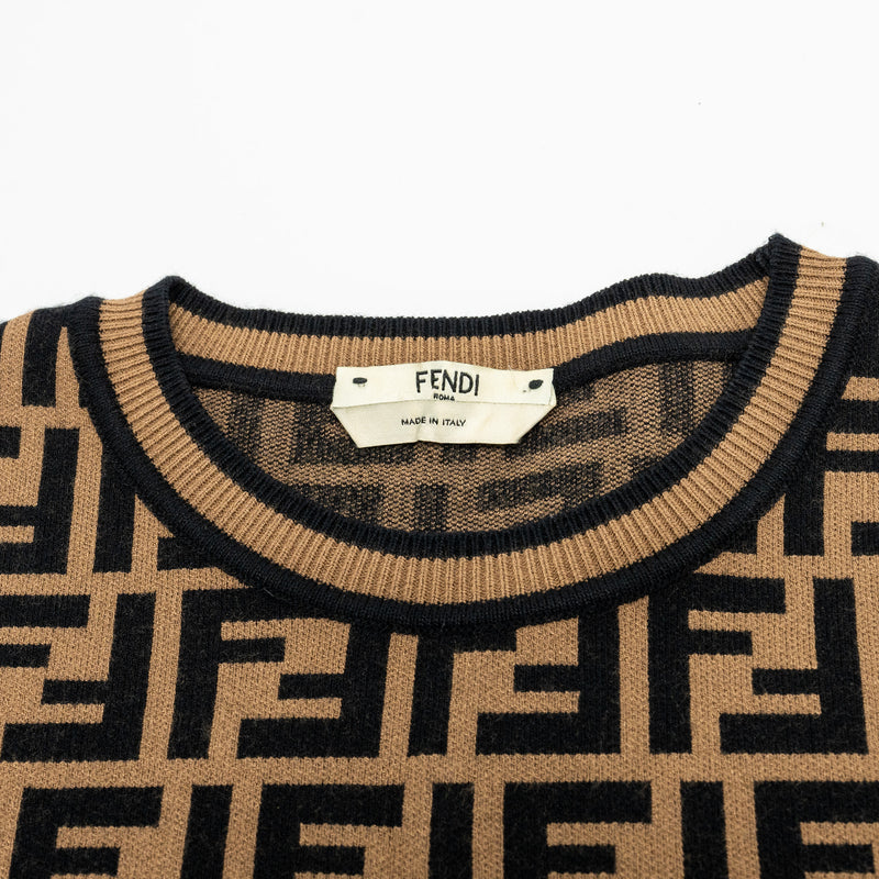 Fendi Size 36 FF Sweater Viscose/Polyester Brown/Black