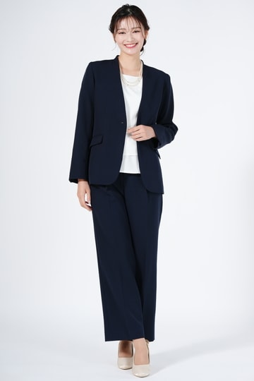 THE SHOP TK メタル釦ジャケットネイビーパンツスーツセット (M) を