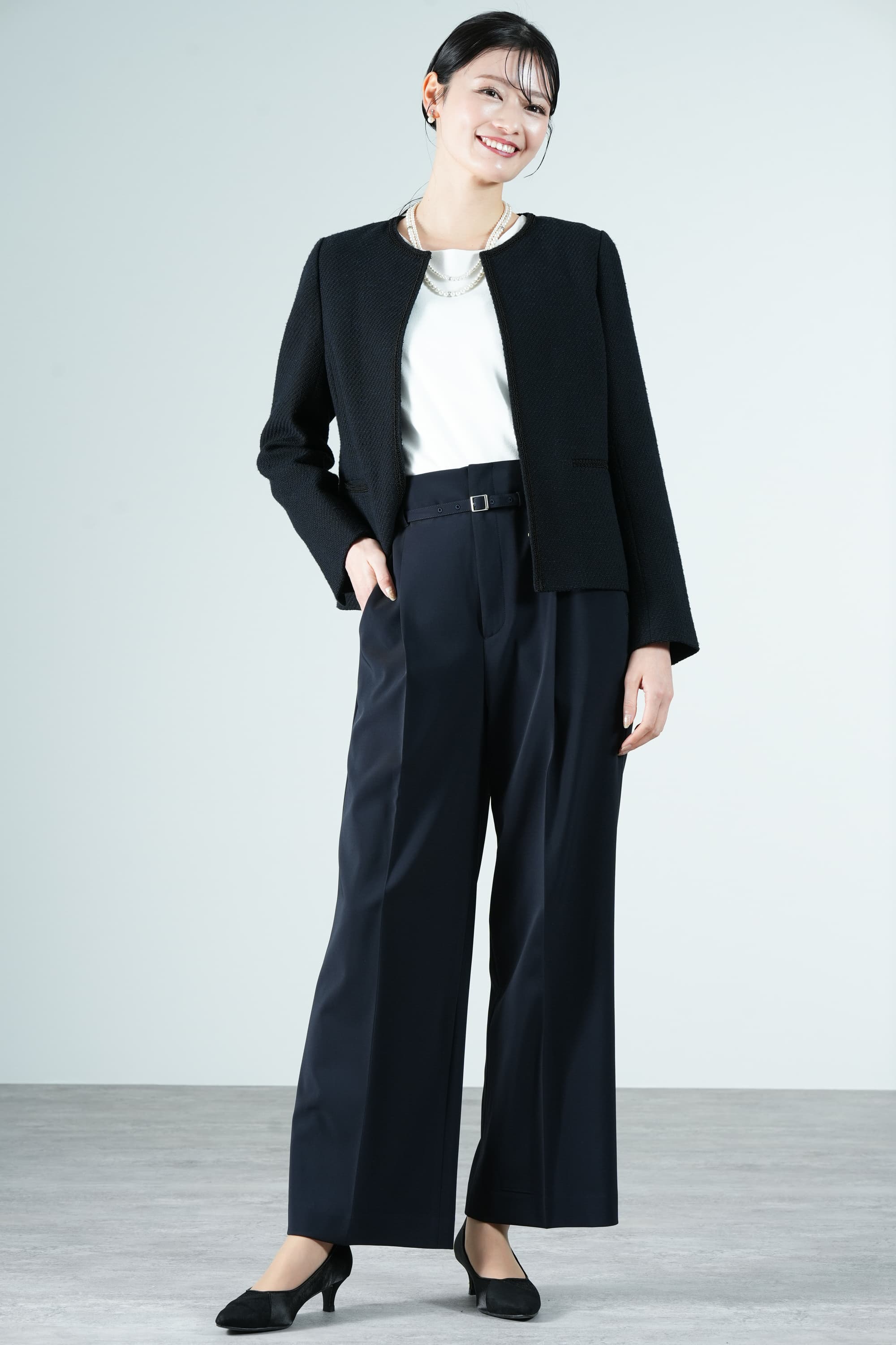 UNITED ARROWS green label relaxing ノーカラーツイードジャケット