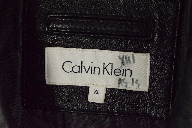 90s 90年代 カルバンクライン 革ジャン レザー スムーズレザー