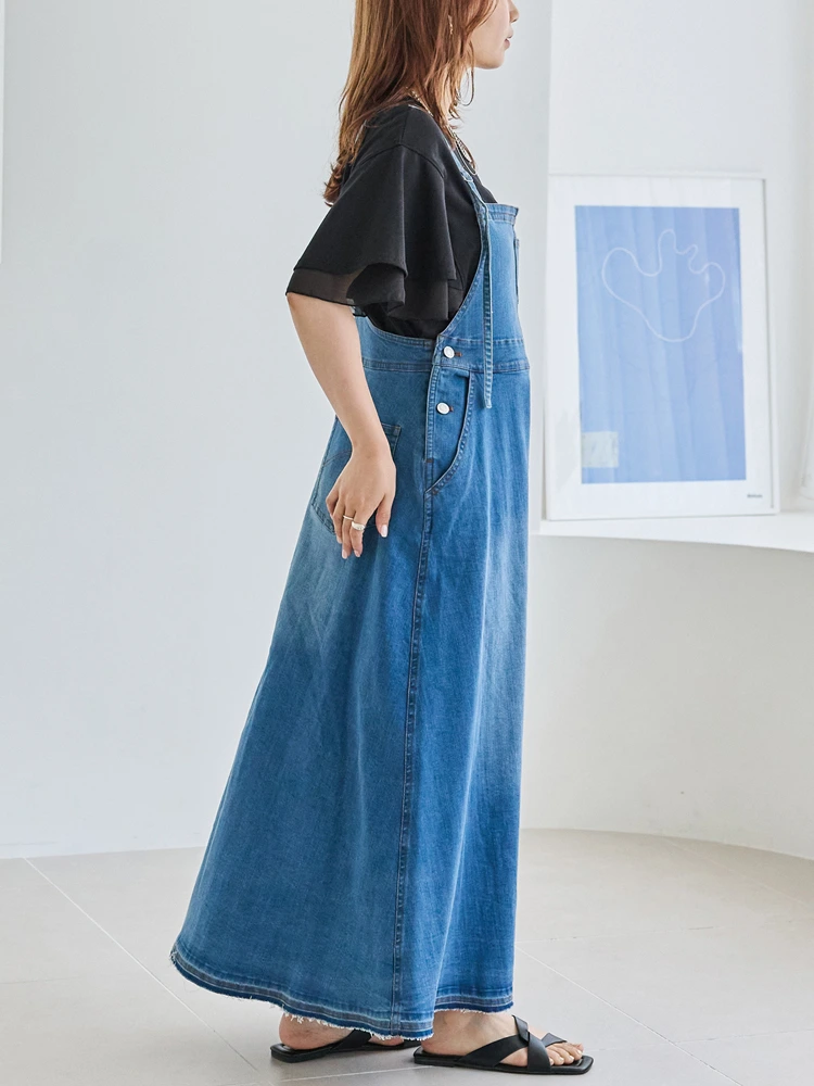 ブラック 【LAVEANGE(ラビアンジェ)】デニムジャンパースカート