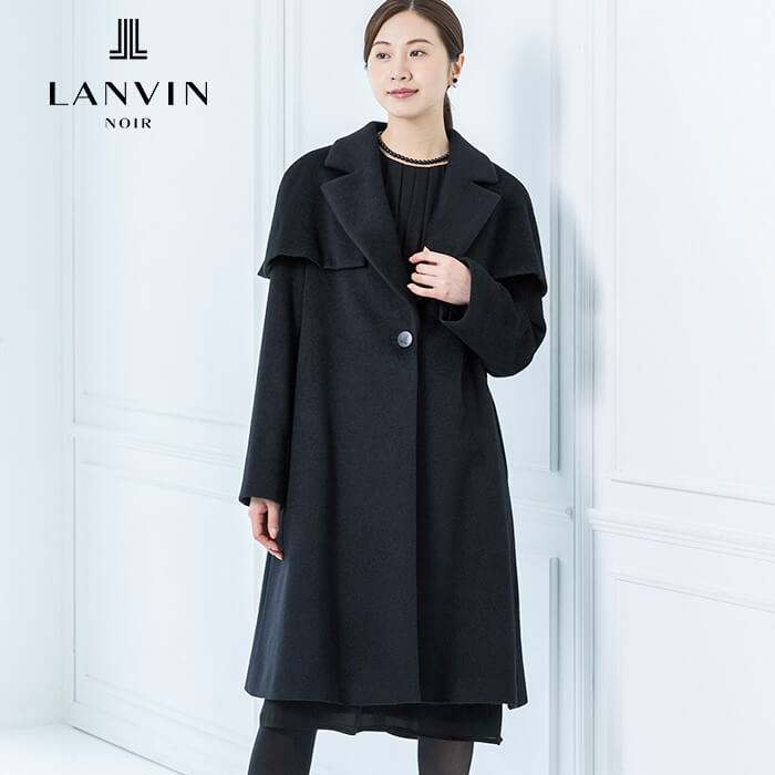 ビッグカラーのテーラードコート 9号・ブラック｜東京ソワール