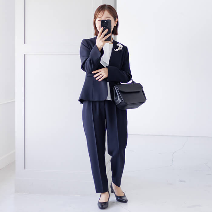 cahoさんコラボ｜小柄さん向けネイビーパンツセットアップ 9号