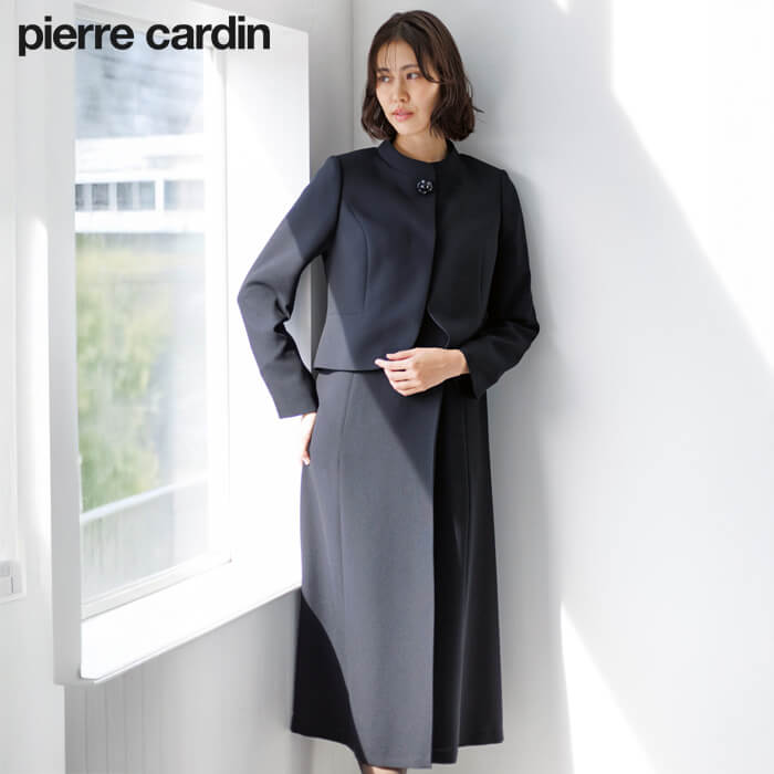 軽い着心地のロング丈アンサンブル 13号・ブラック｜東京ソワール