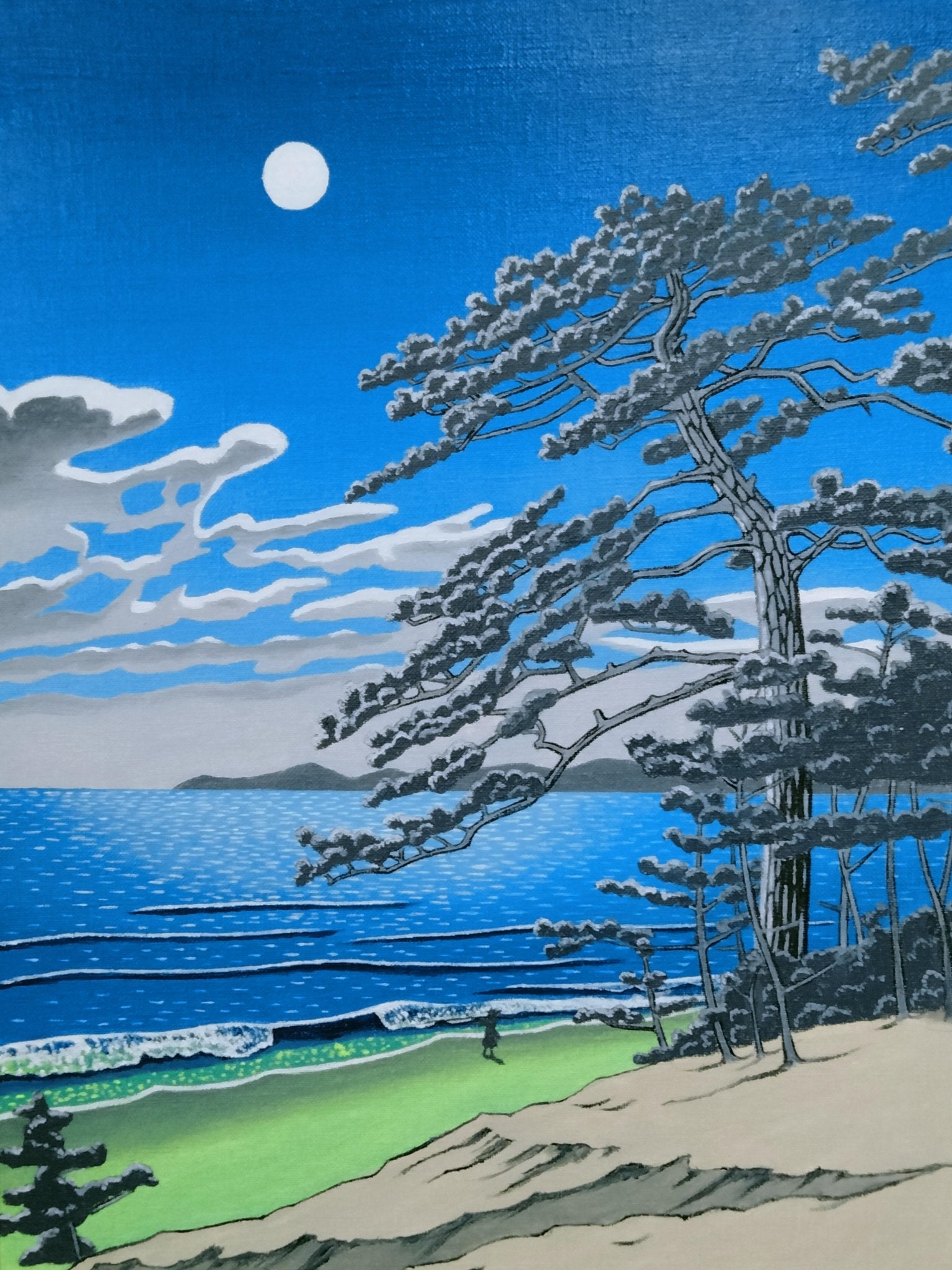 絵画の通販、購入ならFROM ARTIST/作品名：川瀬巴水二宮海岸 模写/作家