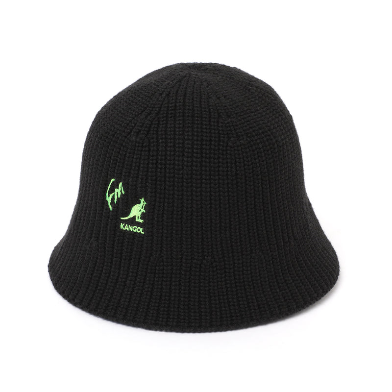 KANGOL × GADORO Bucket Hat - BLACK × GREEN
