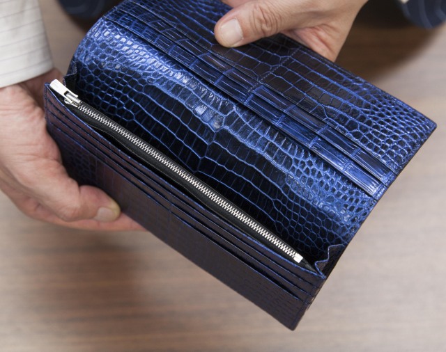 無双長財布（切り目） [HI1300] クロコダイルレザーショップ ガウディ