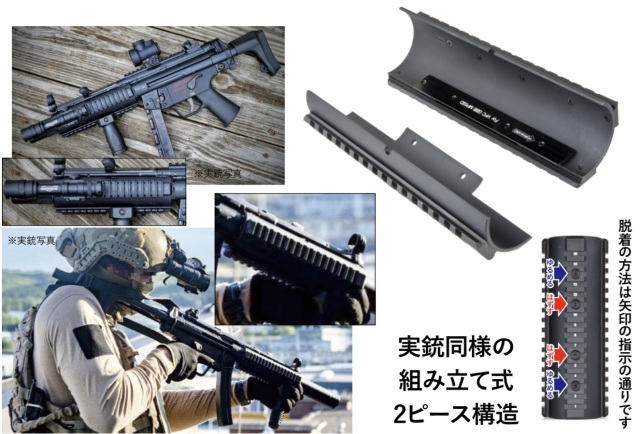 WIITECH VFC MP5SD GBB用B&T 3xNARタイプ20mmレールハンドガード