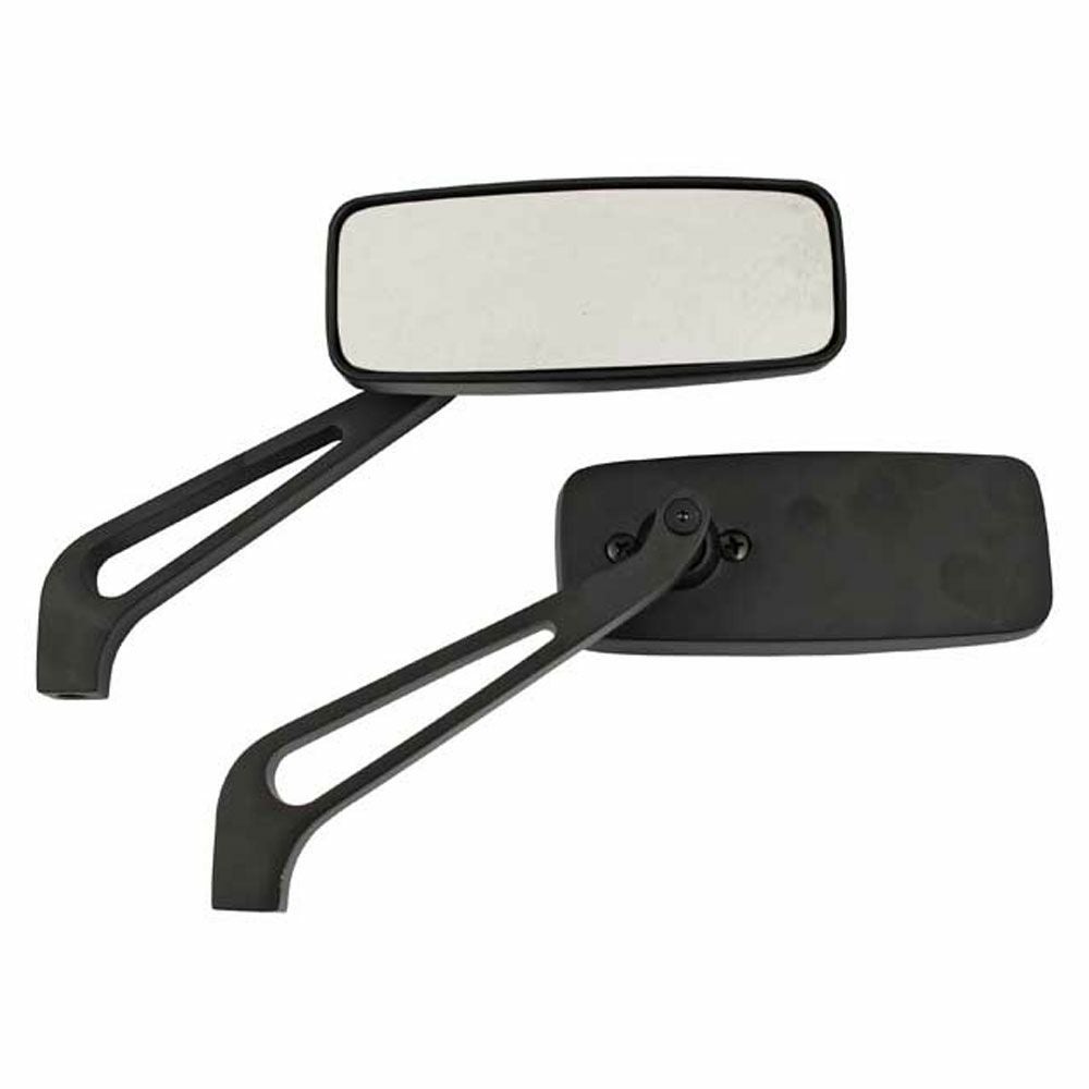 アレンネス ミニオーバル・ミラー ブラック 左 |ハーレーパーツ専門店