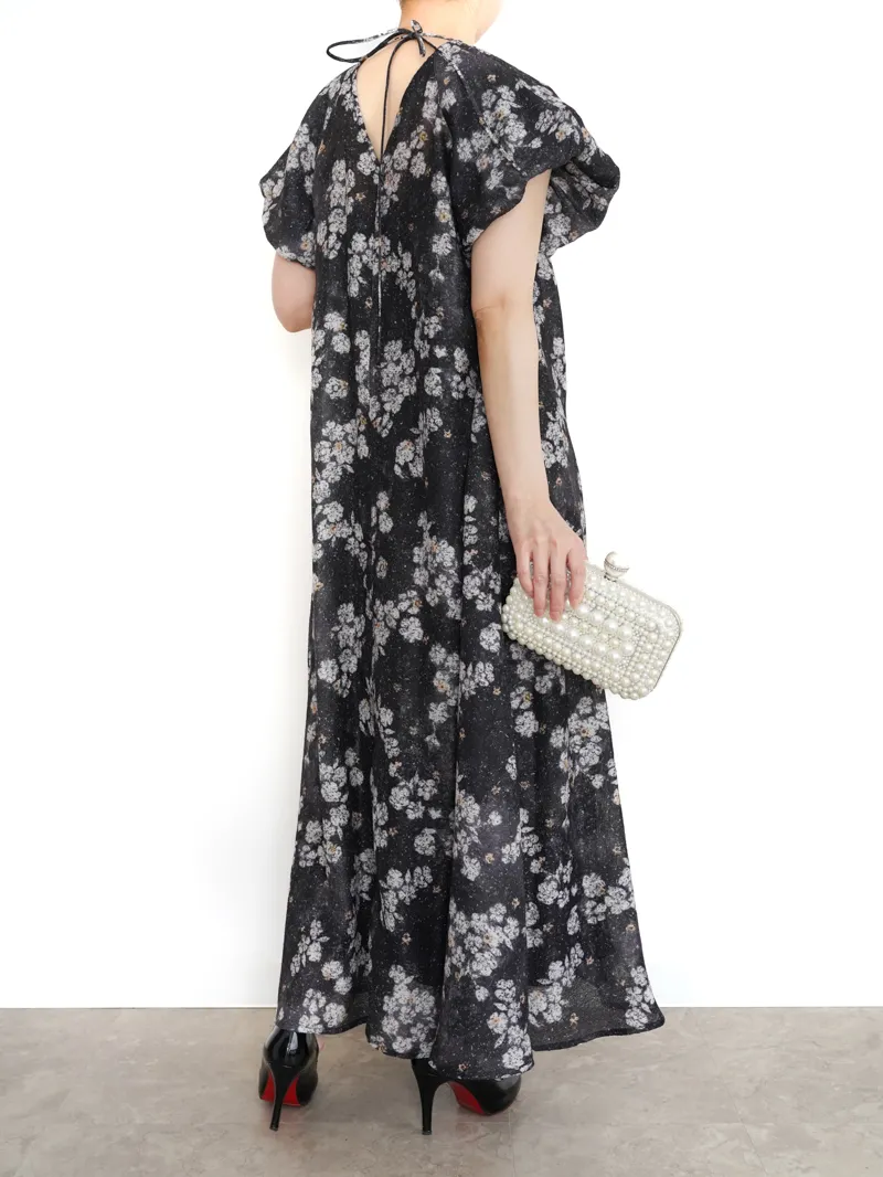 Ameri VINTAGE（アメリ ヴィンテージ）BLUR FLOWER DRESS（ブラック/S