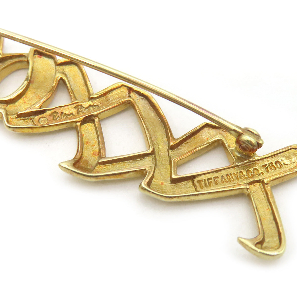 ティファニー Tiffany & Co ラブ＆キス ゴールド K18YG ブローチ 750