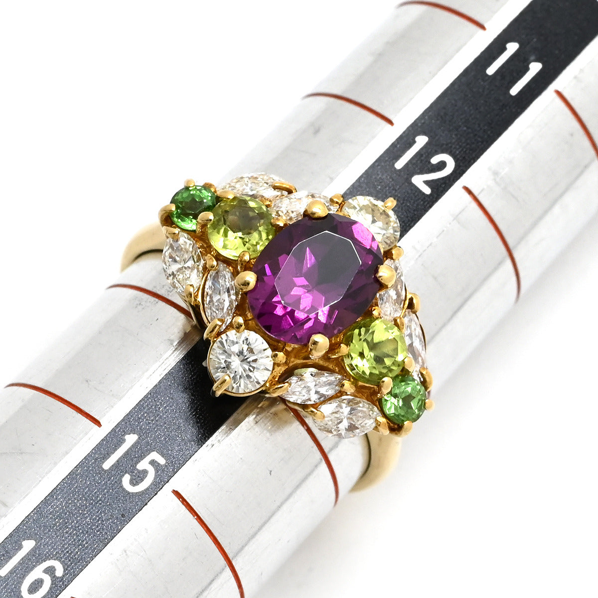 ノンブランド NON BRAND マルチカラージェムストーンリング イエロー