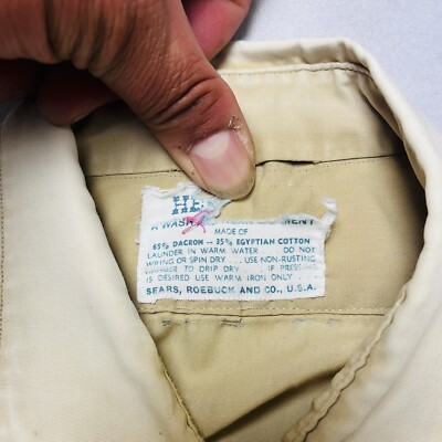 Vintage 50s Hercules Sears Button Up Work Shirt Paint Thrashed