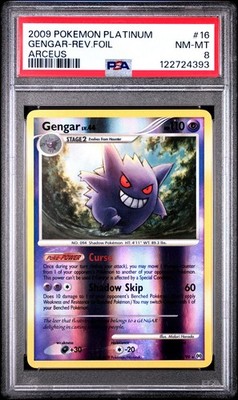 2009 POKEMON PLATINUM ARCEUS GENGAR #16 REVERSE FOIL PSA 8 NM