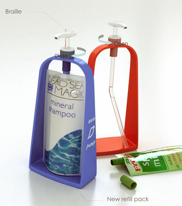 詰め替え用シャンプーやリンスをボトルに詰め替える必要のないポンプ式