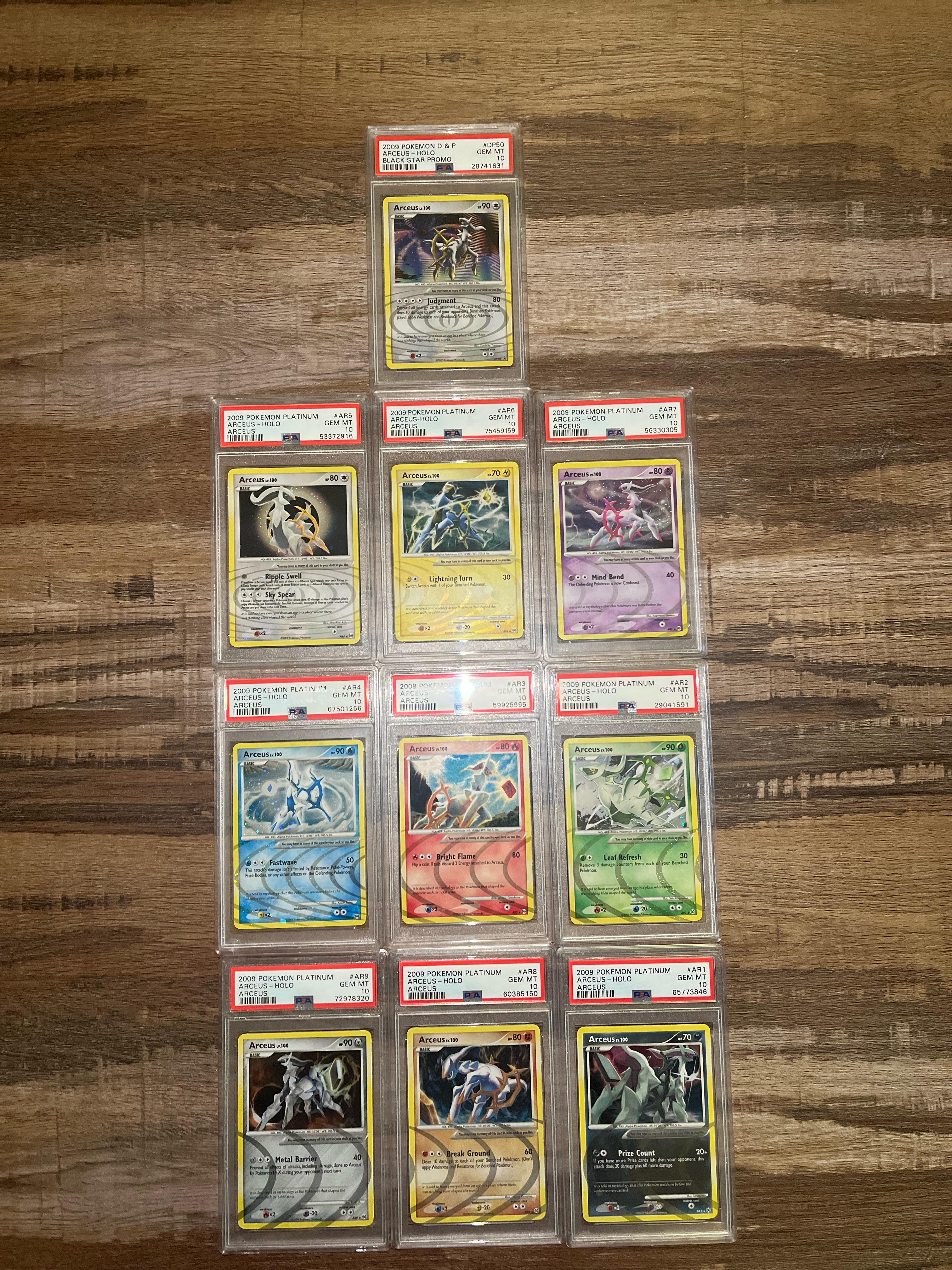 We did it bois!! Finally finished the entire arceus sr set in psa