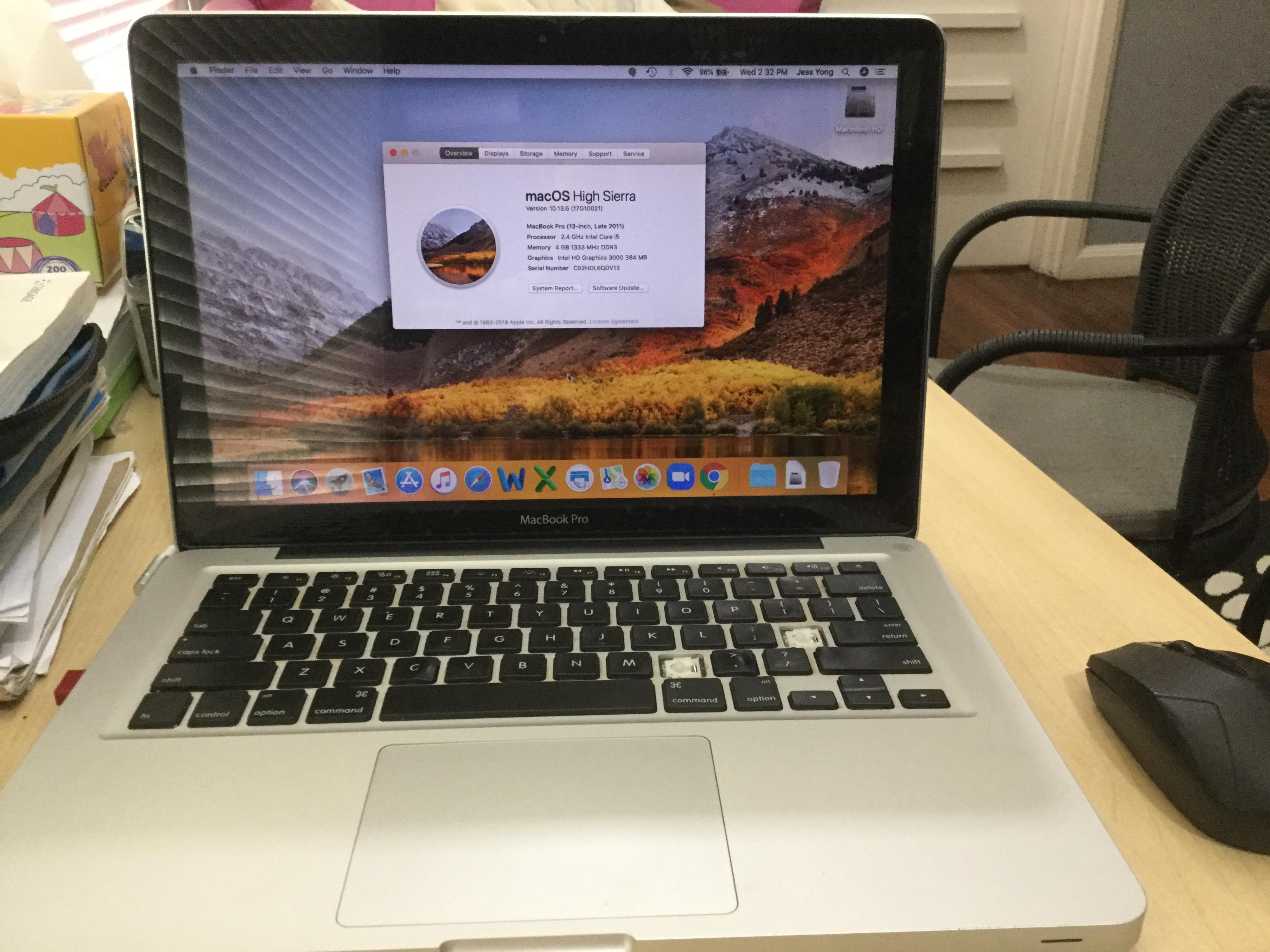 Late 2011 MacBook Pro 13 inch still running fine after 9+ years