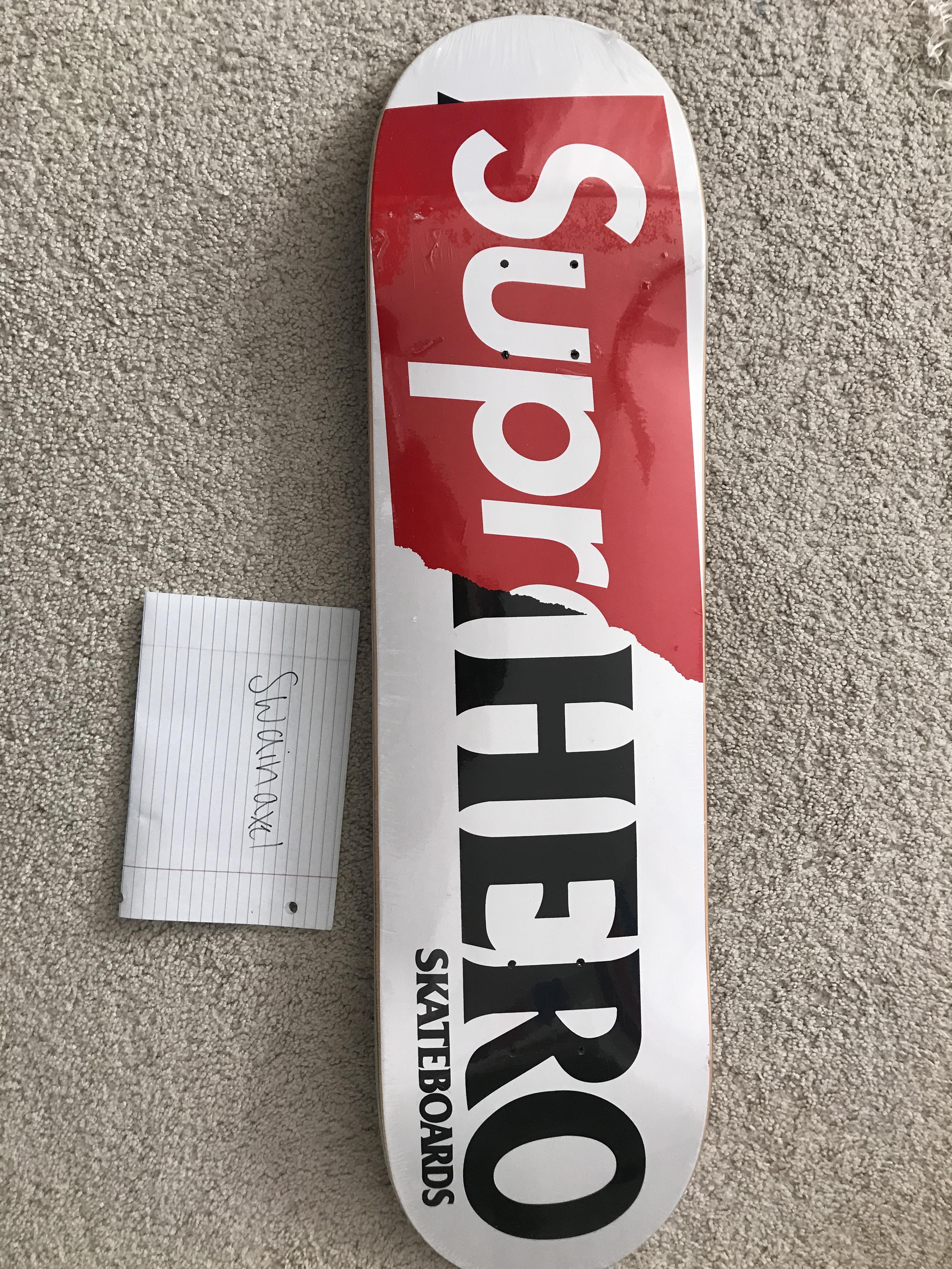 2014 Supreme Antihero Supr-Hero Skateboard Deck White. Has a few