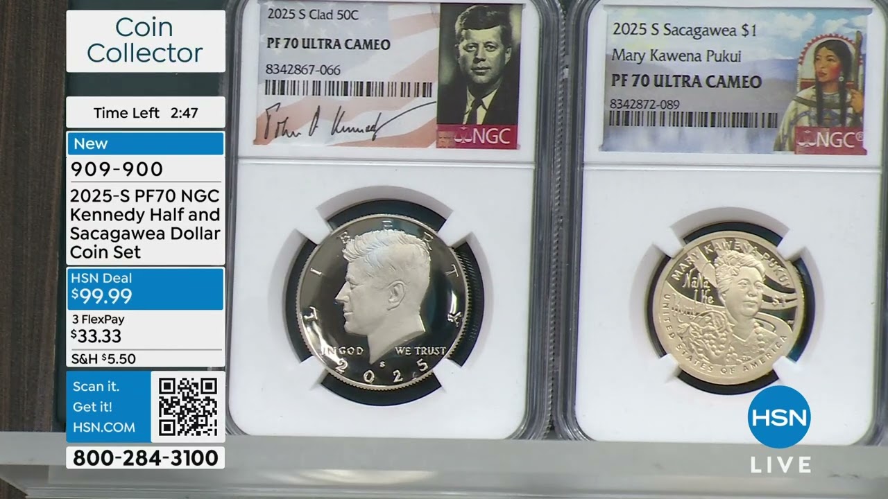 2025S PF70 NGC John F. Kennedy Half and Sacagawea Dollar - YouTube