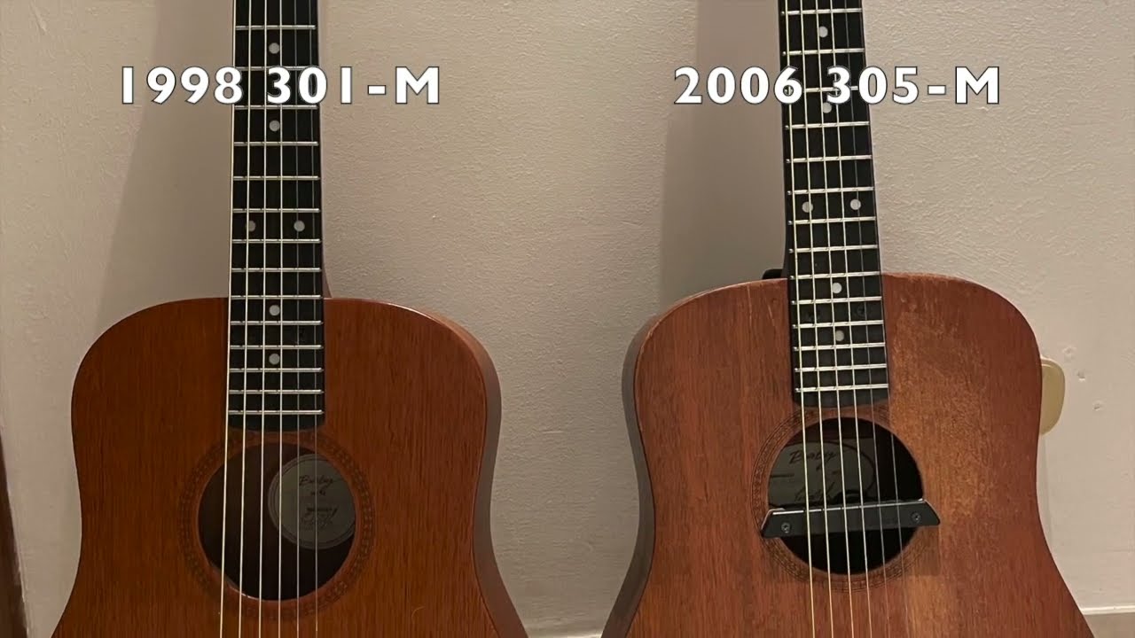 TAYLOR BABY guitar demo/comparison 1998 301-M vs 2006 305-M