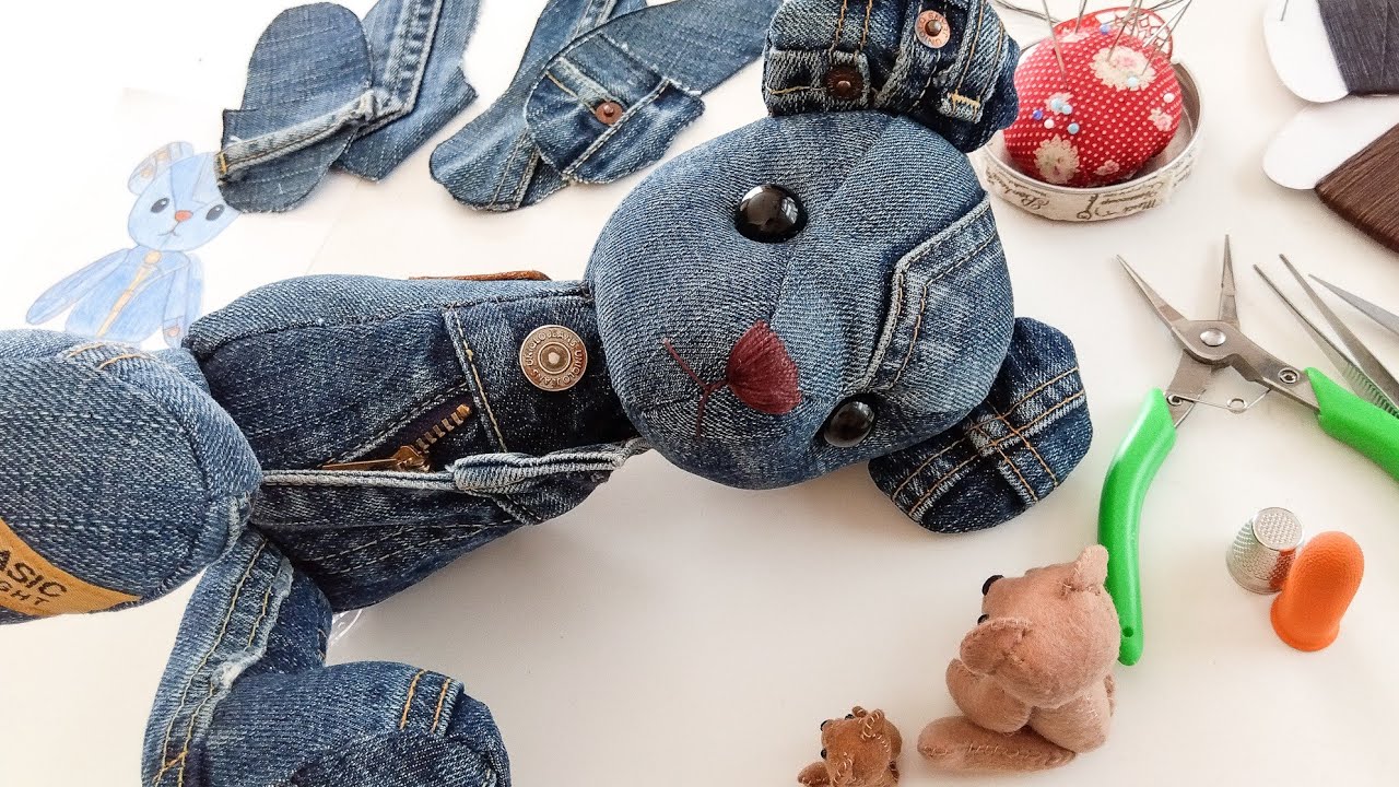 デニムジーンズから 「くまのぬいぐるみ🐻」を作ります Vol.5