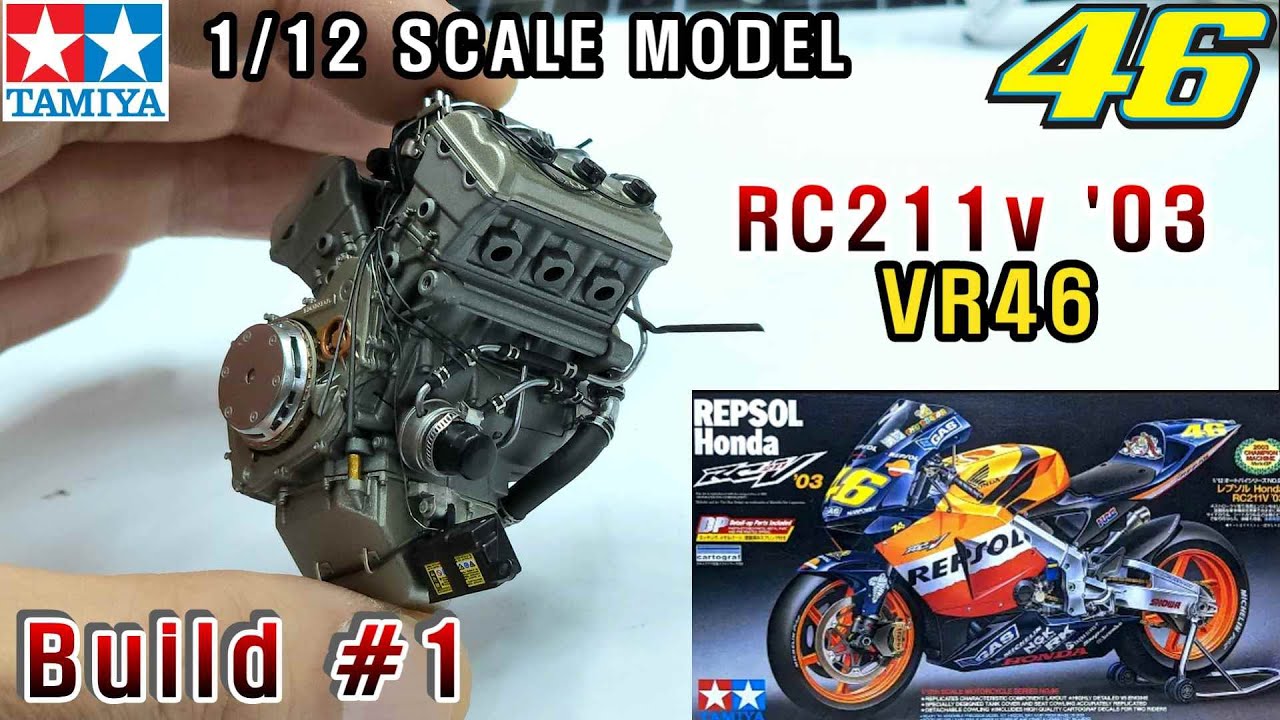 1/12 TAMIYA HONDA RC211v '03 VR46 rossi - YouTube