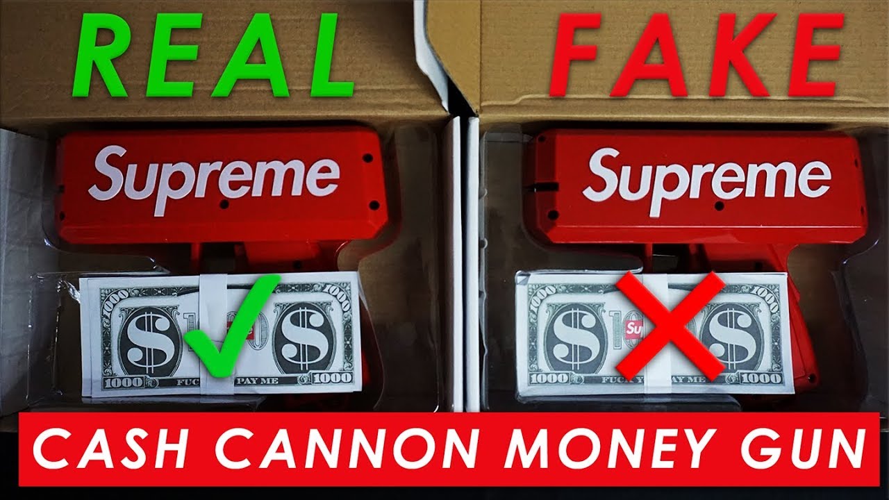 SUPREME CASH CANNON MONEY GUN - Real Vs. Fake (LEGIT CHECK) - YouTube